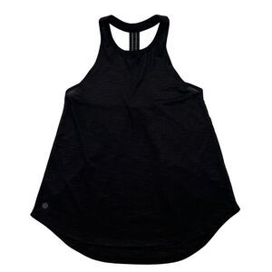 Athleta Surge High Neck Sheer Black Racerback‎ Tanktop "Power of She" Sz XS